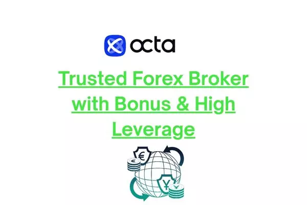 Logo and promotional banner of OctaFX - Trusted Forex Broker with Bonus and High Leverage